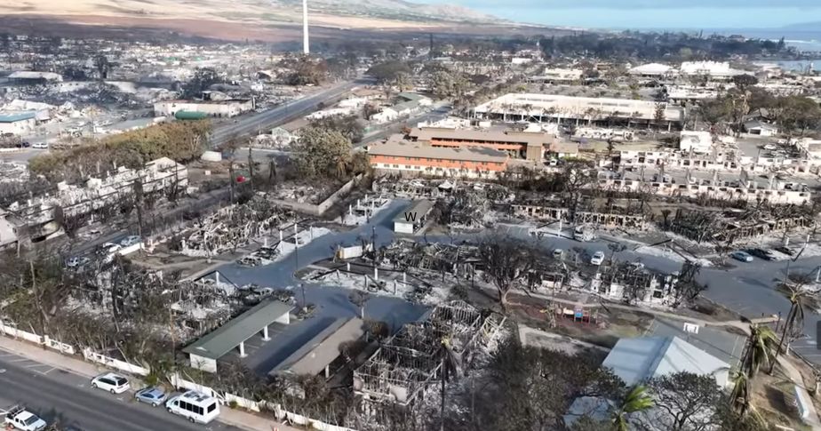 drone footage maui fire aftermath
