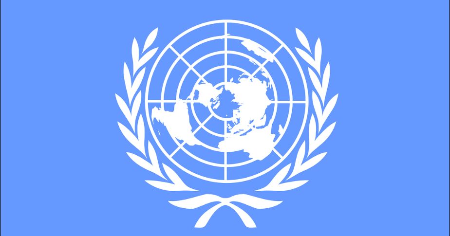 UN logo with blue background