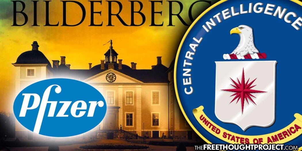 bilderberg pfizer and CIA logos