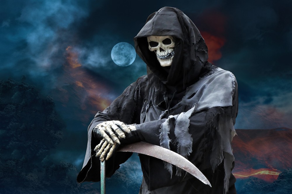 grim reaper with sickle