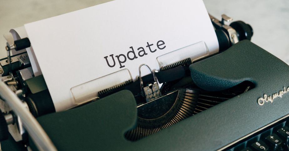 typewriter typing 'update'