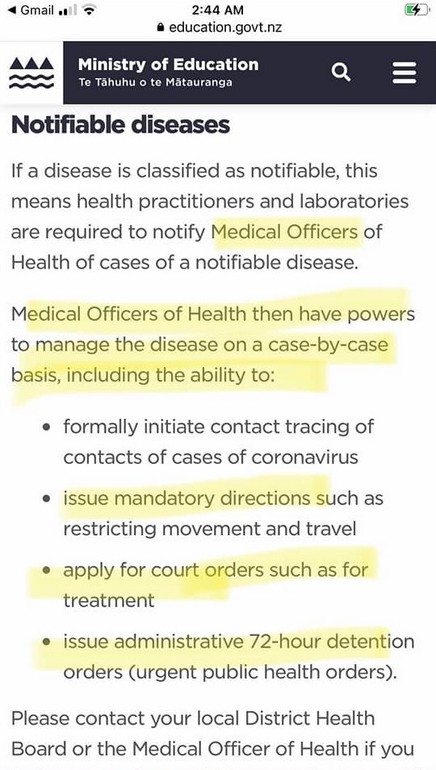 MIN OF ED NOTIFIABLE DISEASES