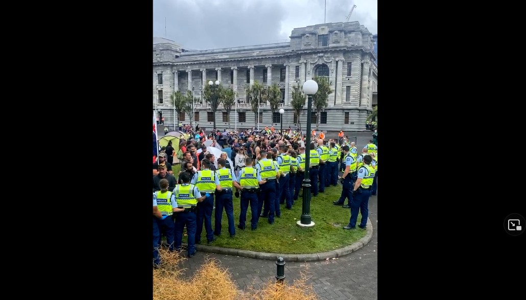 police brutality parliament nz feb 22